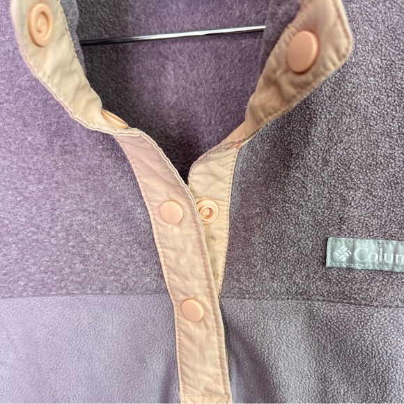 Columbia fleece pullover sweatshirt top snap buttons size small - Picture 5 of 7
